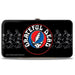 Hinged Wallet - GRATEFUL DEAD Steal Your Face Logo Dancing Skeletons Black Gray Red White Blue Hinged Wallets Grateful Dead