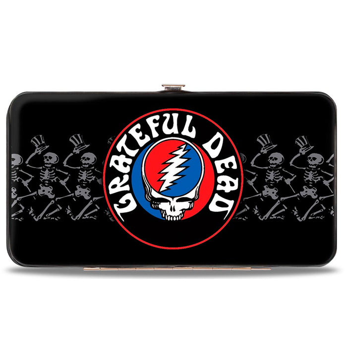 Hinged Wallet - GRATEFUL DEAD Steal Your Face Logo Dancing Skeletons Black Gray Red White Blue Hinged Wallets Grateful Dead