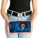 Hinged Wallet - GRATEFUL DEAD Skull & Roses Blues Black Red Hinged Wallets Grateful Dead