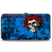 Hinged Wallet - GRATEFUL DEAD Skull & Roses Blues Black Red Hinged Wallets Grateful Dead