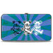 Hinged Wallet - Dancing Bear Trio Rays Swirl Blues Purples Black White Hinged Wallets Grateful Dead