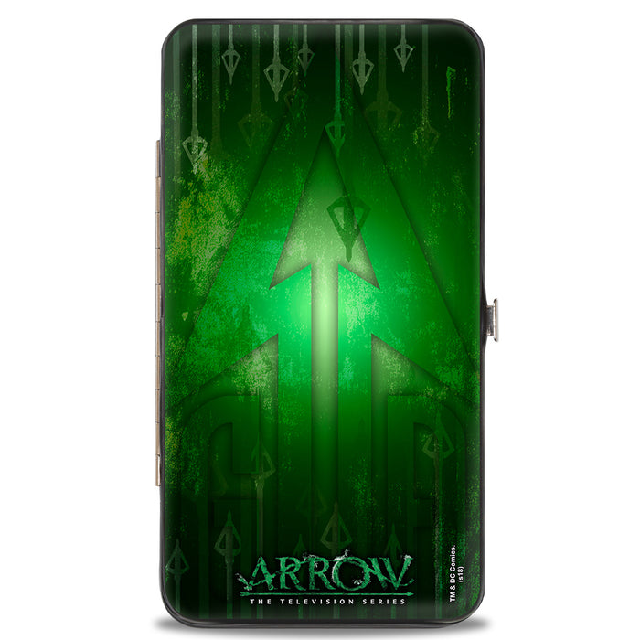 Hinged Wallet - Green Arrow Bow Pose + Arrows Greens Hinged Wallets DC Comics