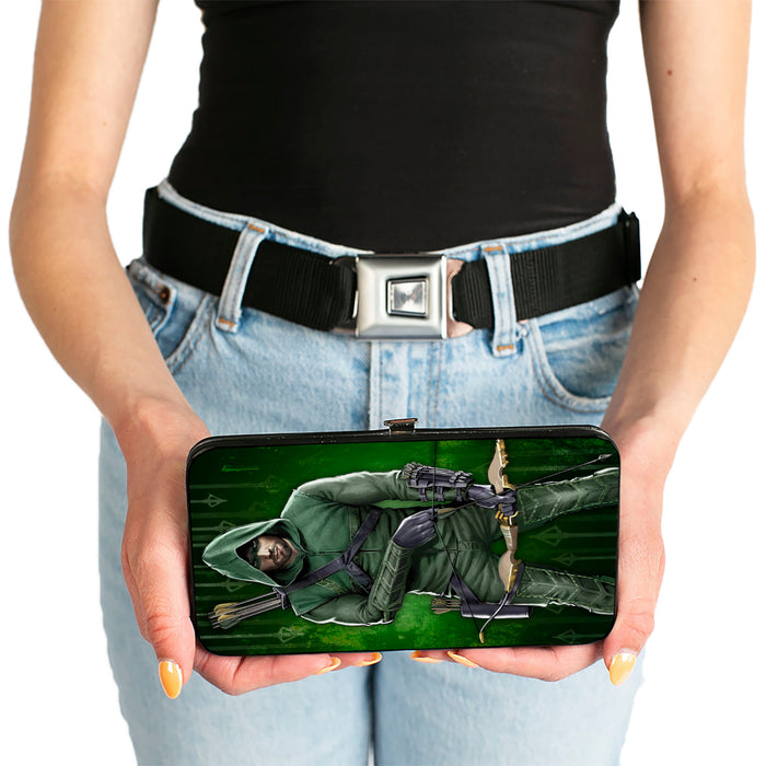 Hinged Wallet - Green Arrow Bow Pose + Arrows Greens Hinged Wallets DC Comics