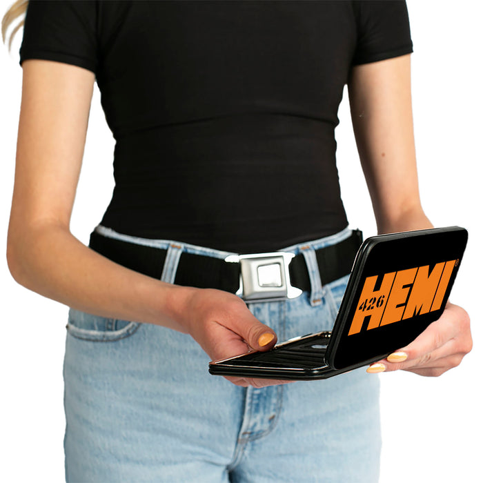 Cartera con bisagras - HEMI 426 Logo2 Negro Blanco Naranja