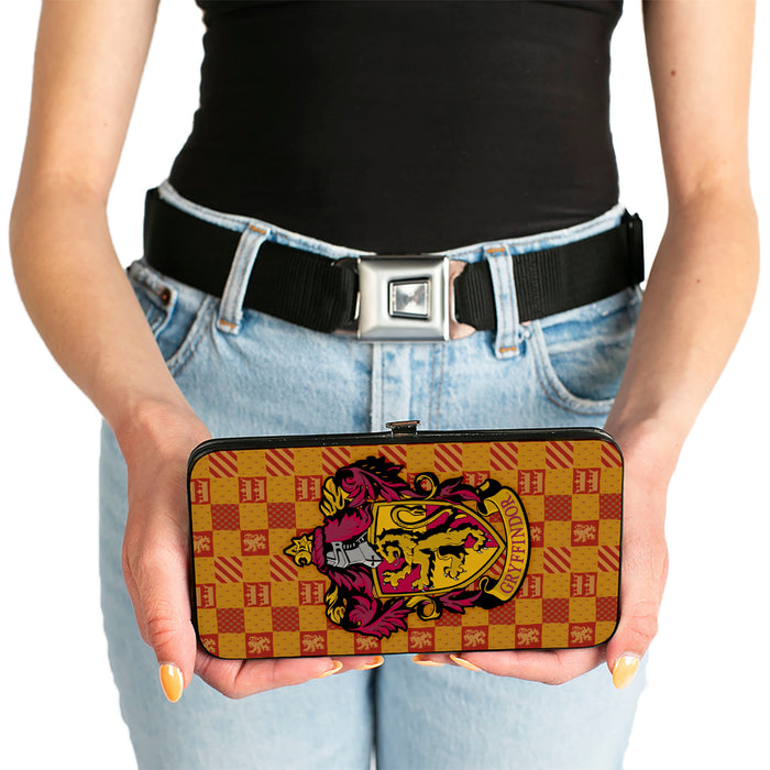 Hinged Wallet - Harry Potter GRYFFINDOR Crest Heraldry Checkers Golds Reds Hinged Wallets The Wizarding World of Harry Potter