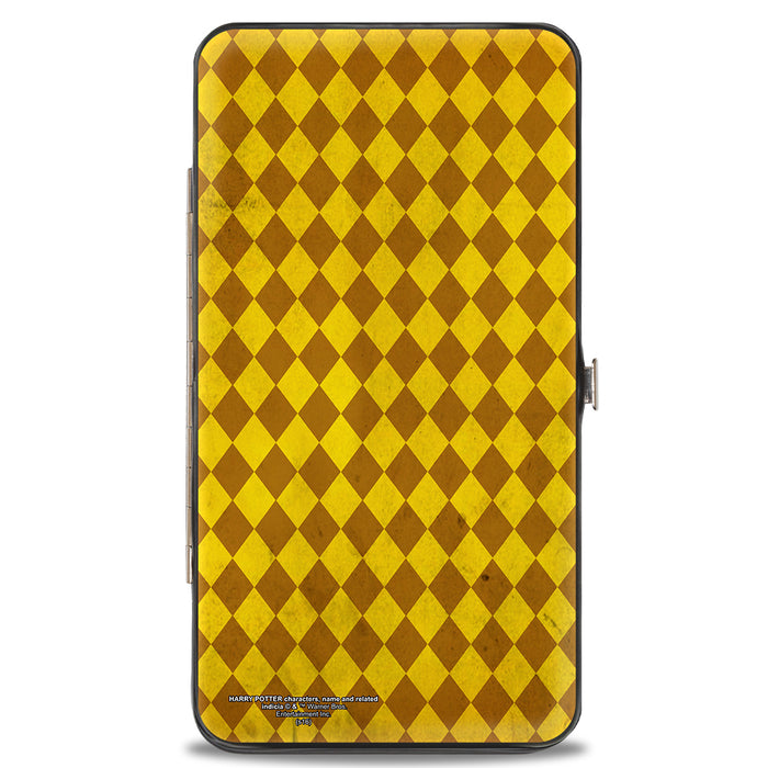 Hinged Wallet - HUFFLEPUFF Crest Stripes Diamonds Gold Browns Hinged Wallets The Wizarding World of Harry Potter