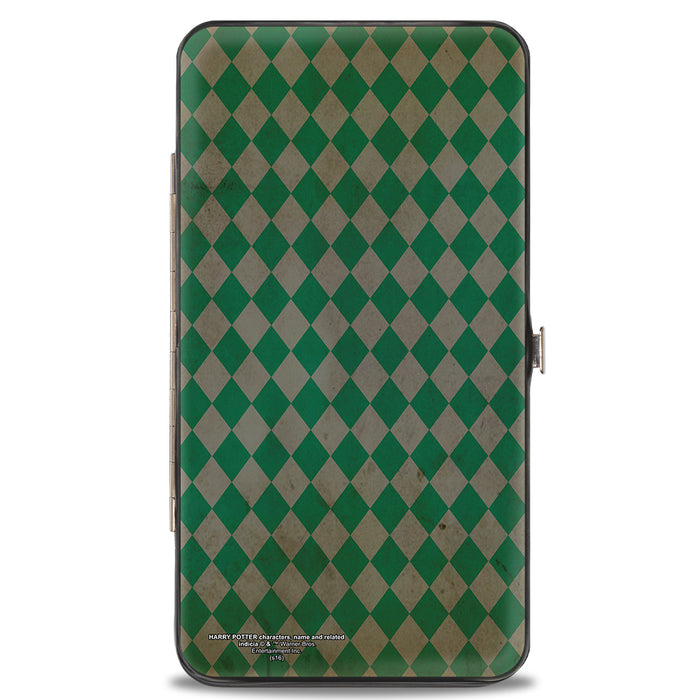 Hinged Wallet - SLYTHERIN Crest Stripes Diamonds Greens Black Hinged Wallets The Wizarding World of Harry Potter