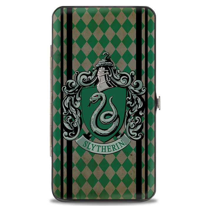 Hinged Wallet - SLYTHERIN Crest Stripes Diamonds Greens Black Hinged Wallets The Wizarding World of Harry Potter