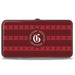 Hinged Wallet - HOGWARTS ALUMNI GRYFFINDOR + Initial Monogram/Lion Icon Stripe Burgundy Reds/Golds/White Hinged Wallets The Wizarding World of Harry Potter