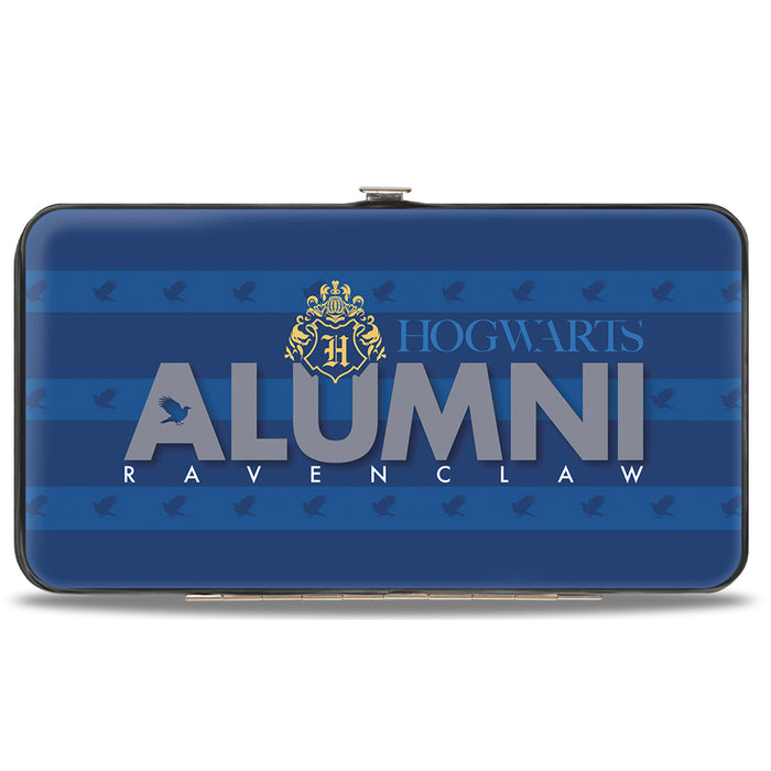 Hinged Wallet - HOGWARTS ALUMNI RAVENCLAW + Initial Monogram Eagle Icon Stripe Blues Gold Gray White Hinged Wallets The Wizarding World of Harry Potter