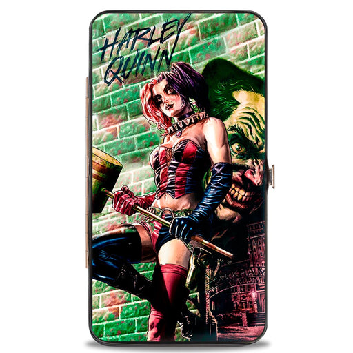 Hinged Wallet - HARLEY QUINN Hammer Pose Joker Face Arkham Asylum Secret Origins Issue #4 Cover Hinged Wallets DC Comics