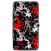 Hinged Wallet - Harley Quinn CRAZY Face Silhouette Poses Diamonds Black Grays Red White Hinged Wallets DC Comics