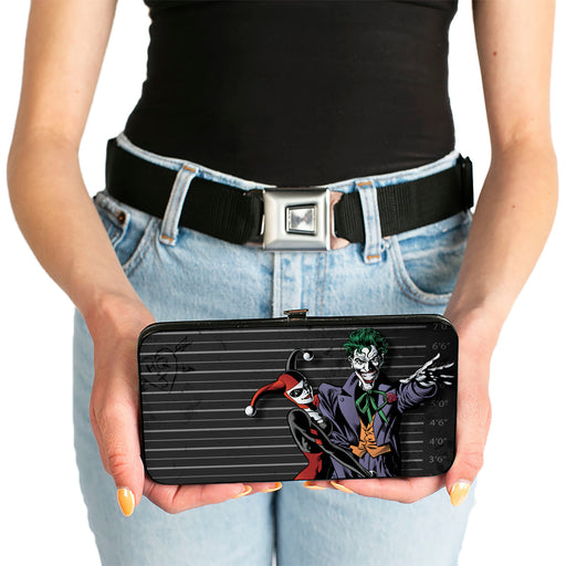 Hinged Wallet - Harley Quinn Hugging Joker Pose Lineup Grays Hinged Wallets DC Comics