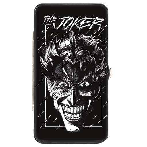 Hinged Wallet - THE JOKER Smiling Face Sketch Black/White Hinged Wallets DC Comics   