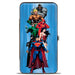 Hinged Wallet - The New 52 Justice League 7-Superhero Group Pose Streak Blues Hinged Wallets DC Comics