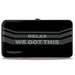 Hinged Wallet - Justice League 7-Superheroine Group Pose + RELAX WE GOT THIS Stripe Black Gray Hinged Wallets DC Comics