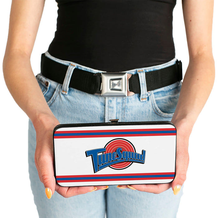 Hinged Wallet - Space Jam TUNE SQUAD Logo Stripe White Red Blue Hinged Wallets Looney Tunes