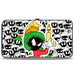 Hinged Wallet - Marvin the Martian Ray Gun Pose Expressions Stacked LANDSCAPE White Black Multi Color Hinged Wallets Looney Tunes