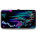 Hinged Wallet - ROAD RUNNER Action Pose Streak Triangles Black Blues Pinks Hinged Wallets Looney Tunes