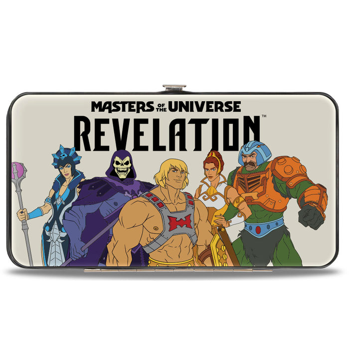 Hinged Wallet - MASTERS OF THE UNIVERSE REVELATION Group Pose and Title Logo White/Black Hinged Wallets Mattel