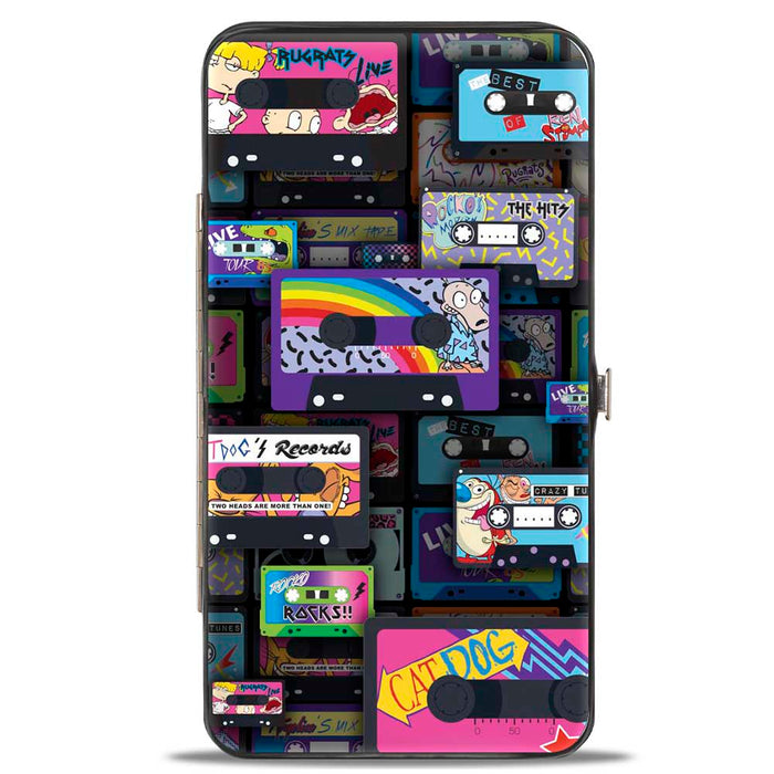 Hinged Wallet - Nick 90's Rewind Mash Up Cassette Tapes Collage Black