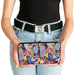 Hinged Wallet - Nick 90's Logos 7-Show Characters Purple Multi Color Hinged Wallets Nickelodeon