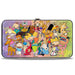 Hinged Wallet - Nick 90's 24-Character Group Pose + CLOSE-UP Fade Multi Color Hinged Wallets Nickelodeon