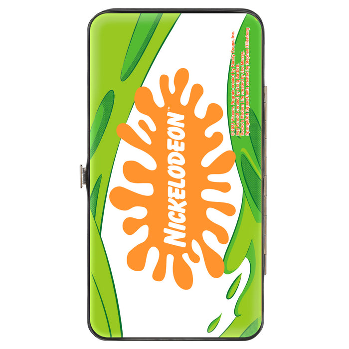 Hinged Wallet - Nick 90's 9-Character Mash Up Collage + NICKELODEON Splat Logo White