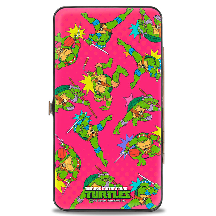 Hinged Wallet - KAPOW! Donatello Action Pose Scattered Turtle Action Poses Halftone Pinks Hinged Wallets Nickelodeon