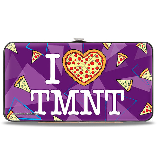 Hinged Wallet - Classic Teenage Mutant Ninja Turtles Faces + I "PIZZA-HEART" TMNT Purple Triangles Pizza Hinged Wallets Nickelodeon