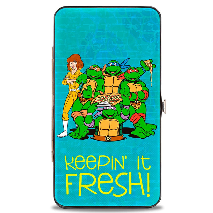 Hinged Wallet - Classic Teenage Mutant Ninja Turtles April & Group KEEPIN' IT FRESH + Logo Blues Hinged Wallets Nickelodeon