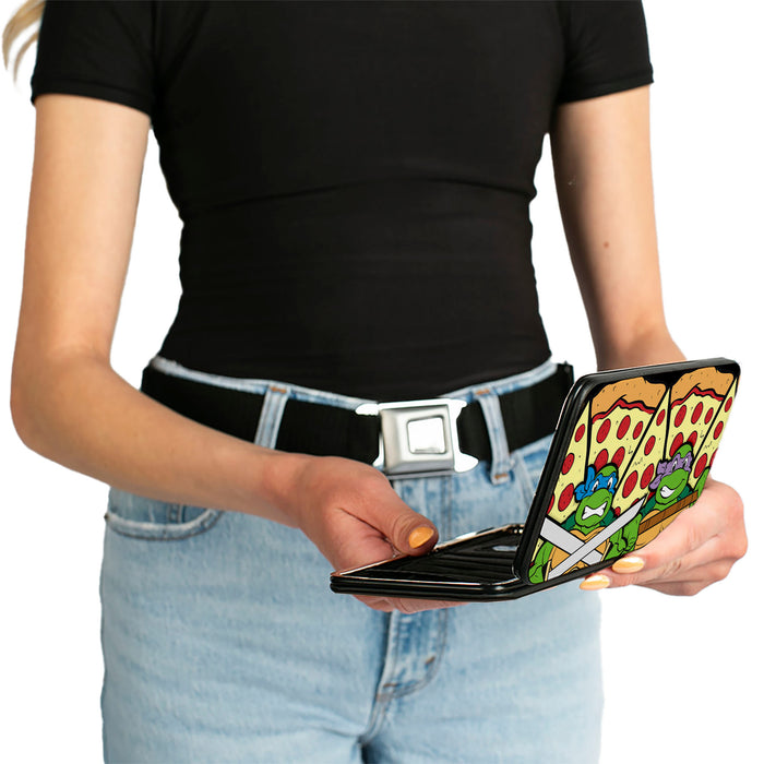 Hinged Wallet - Turtle Battle Poses Pizza Hinged Wallets Nickelodeon