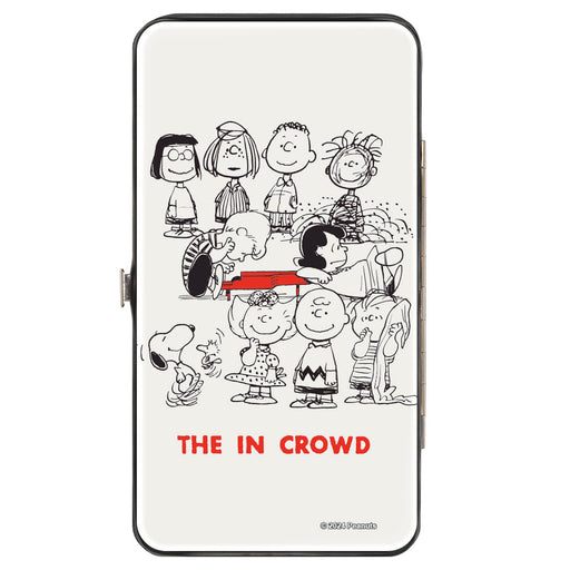 Hinged Wallet - Peanuts Gang THE IN CROWD Group Pose White/Black/Red Hinged Wallets Peanuts Worldwide LLC   