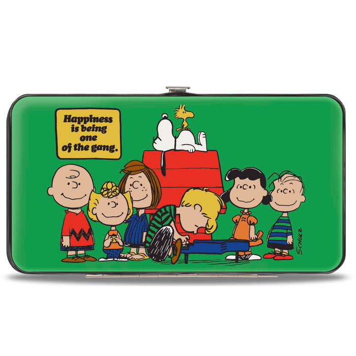 Hinged Wallet - Peanuts Gang HAPINESS IS BEING ONE OF THE GANG Group Pose Green Hinged Wallets Peanuts Worldwide LLC   