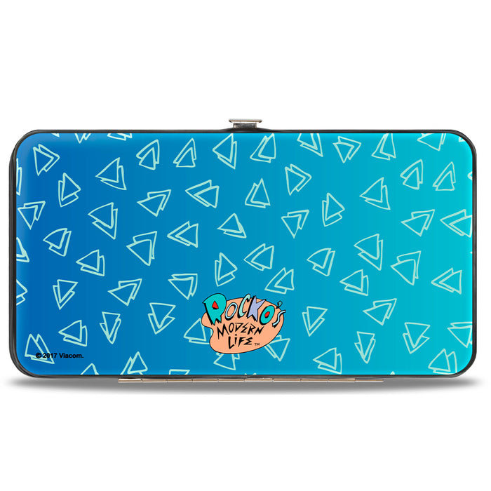 Hinged Wallet - Rocko's Modern Life Spunky Pose + Logo Blues White Hinged Wallets Nickelodeon