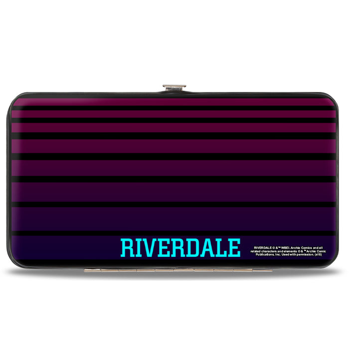 Hinged Wallet - Riverdale POP'S CHOCK'LIT SHOPPE Logo Stripes Black Pinks Blues Hinged Wallets Riverdale