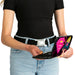 Hinged Wallet - Neon Super Shield Supergirl Pose Rings Black Pinks Yellow Hinged Wallets DC Comics