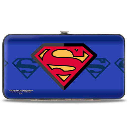 Hinged Wallet - Superman Shield Centered Shield Stripe Blues Hinged Wallets DC Comics