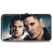 Hinged Wallet - Winchester Brothers CLOSE-UP + SUPERNATURAL Logo Black Grays Hinged Wallets Supernatural