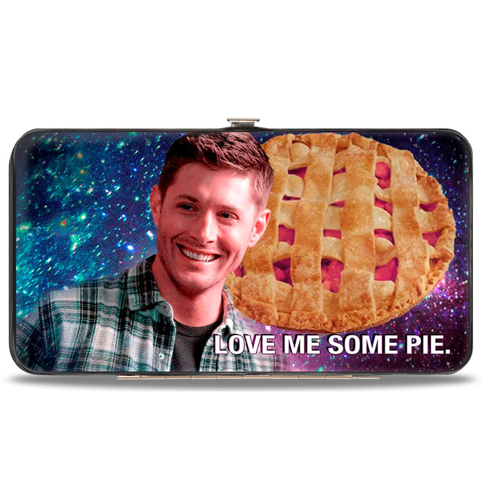 Hinged Wallet - Dean Smiling Pie Galaxy Blue-Purple Fade + SUPERNATURAL-JOIN THE HUNT Black White Hinged Wallets Supernatural