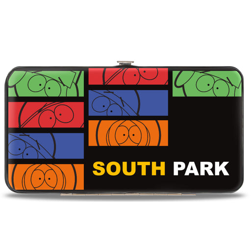 Hinged Wallet - SOUTH PARK Boys Sketch Blocks and Pose Monogram Black/Multi Color Hinged Wallets Comedy Central   