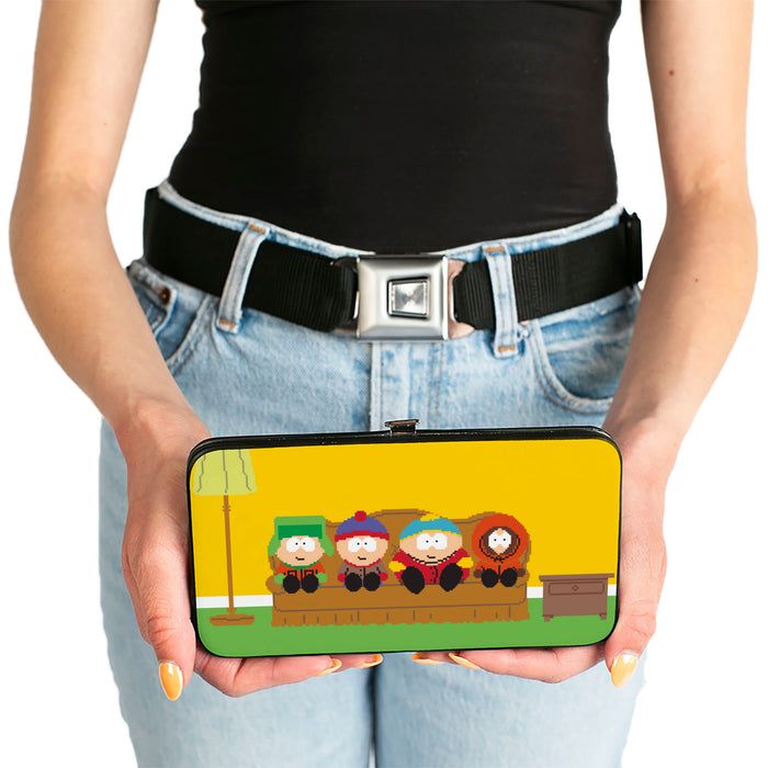 Hinged Wallet - SOUTH PARK Boys 8-Bit Couch Pose Yellow Hinged Wallets Comedy Central