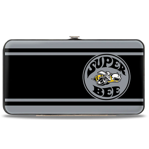 Hinged Wallet - SUPER BEE Logo Stripes Black Gray Hinged Wallets Dodge