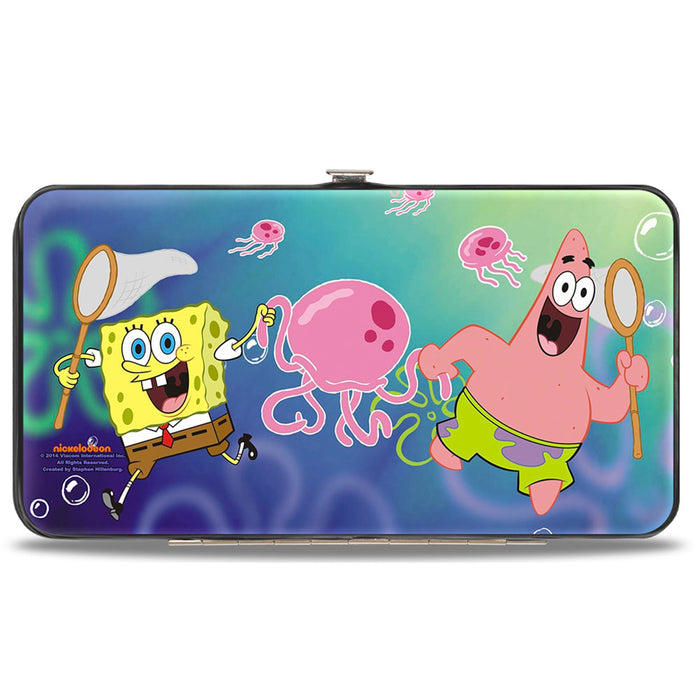 Hinged Wallet - Patrick Starfish & SpongeBob Jellyfishing + Jellyfish Catch Pose Hinged Wallets Nickelodeon