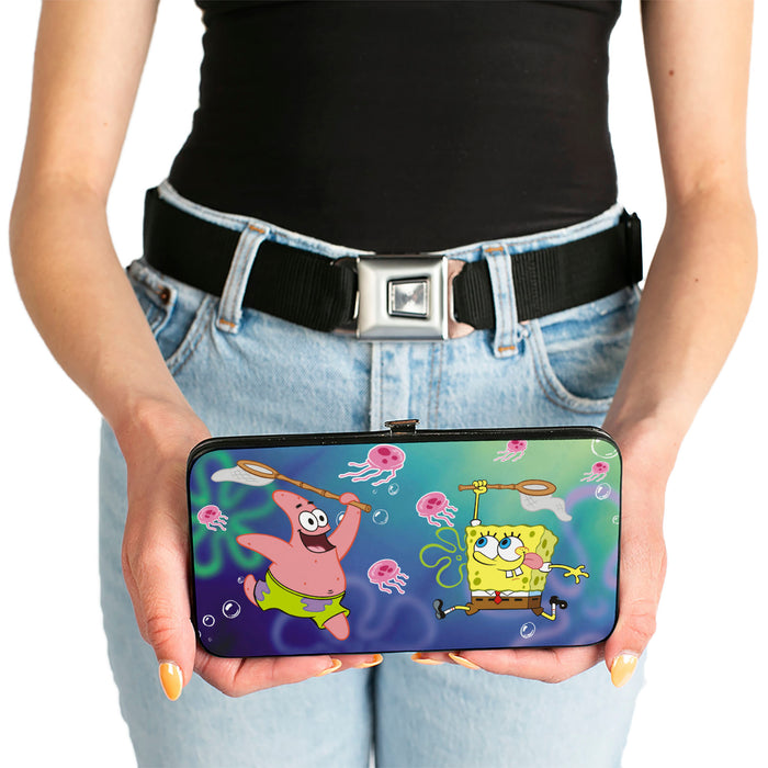 Hinged Wallet - Patrick Starfish & SpongeBob Jellyfishing + Jellyfish Catch Pose Hinged Wallets Nickelodeon