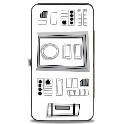 Hinged Wallet - Star Wars Stormtrooper Face + Parts2 White Grays Black Hinged Wallets Star Wars