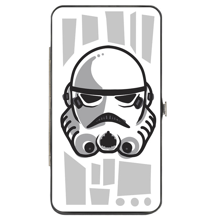 Hinged Wallet - Star Wars Stormtrooper Face + Parts2 White Grays Black Hinged Wallets Star Wars