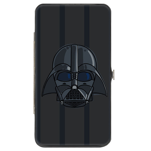 Hinged Wallet - Star Wars Darth Vader Face + Chest Panel Buttons2 Black Grays Reds Greens Hinged Wallets Star Wars