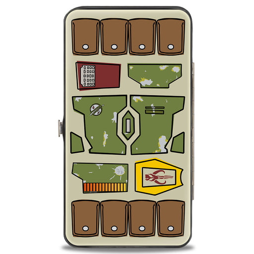 Hinged Wallet - Star Wars Boba Fett Helmet + Utility Elements Bounding Greens Hinged Wallets Star Wars