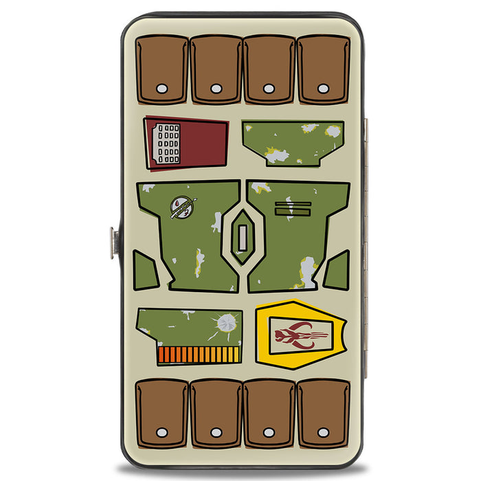 Hinged Wallet - Star Wars Boba Fett Helmet + Utility Elements Bounding Greens Hinged Wallets Star Wars